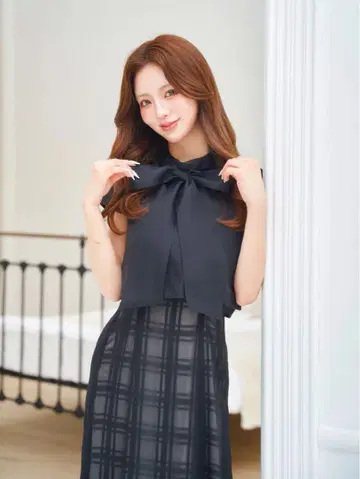 다리치 시어 도킹 체크 원피스
