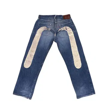 EVISU 빅 갈매기 데님 청바지 34인치
