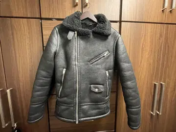 zara 남성용 무스탕 라이더스 블랙