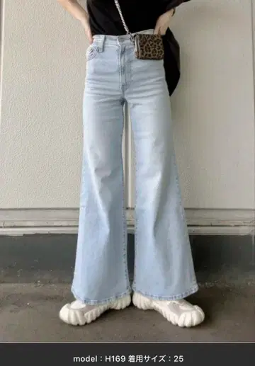 리바이스 RIBCAGE 플레어 라이트 인디고 블루 26inch