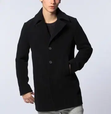 유나이티드 애로우즈 멜톤 싱글 피 코트 M 블랙 일본제