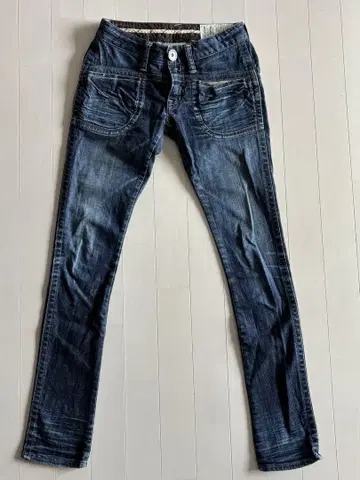 ANTGAUGE 슬림 핏 다크 블루 데님 팬츠 사이즈 SS