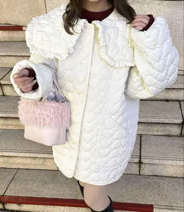 apres jour 하트 퀼팅 아우터 아이보리