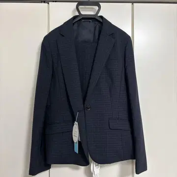 네이비 체크 무늬 비즈니스 정장 상하의 15호