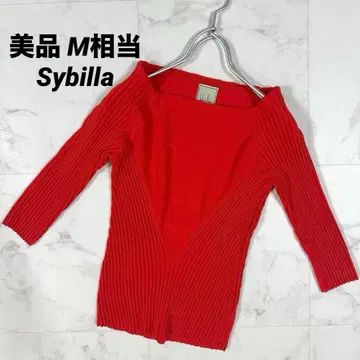 [새상품급] Sybilla 시빌라 니트탑 7부 소매 M 사이즈 레드