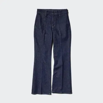 UNIQLO 슬림 플레어 트라우저 진 기장 짧음 NAVY 사이즈 S