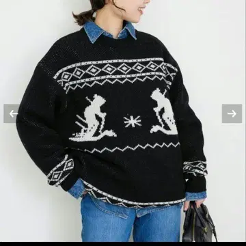[ SLOBE IENA ] BIG SKI KNIT 블랙 슬로브 이에나