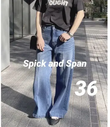 스픽 앤 스팬 데님 팬츠 36 센터 프레스 와이드 데님 [27]