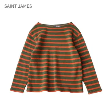 SAINT JAMES 보더 스웨터 베이직 울 니트