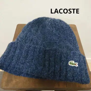 LACOSTE 네이비 니트 모자 남성용 여성용 일본제