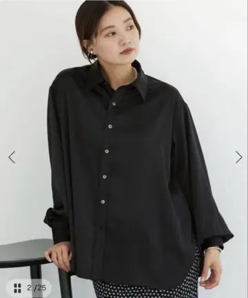 IENA BLACK 새틴 셔츠