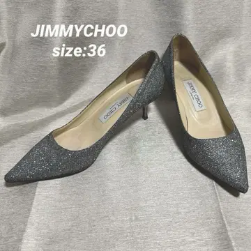 지미추 JIMMY CHOO 실버 글리터 메쉬 펌프스