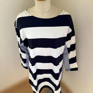 J.branche 스트라이프 칠부 소매 티셔츠