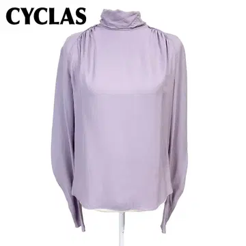 [새상품급] CYCLAS 풀오버 블라우스 리본넥 34 연보라 무지
