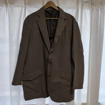 고급 JOSEPH ABBOUD 그레이 스트라이프 테일러드 자켓 3L