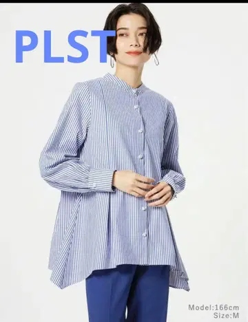 새상품급 PLST 펄 버튼 페플럼 셔츠 긴팔 S