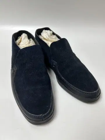 BALLY 네이비 스웨이드/가죽 슬립온 슈즈 UK7