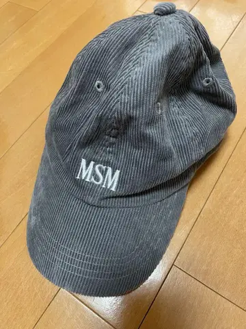 MSM 로고 자수 그레이 코듀로이 캡