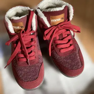 미사용 새상품 moz 하이컷 스니커즈 내 보아 24.0cm 레드