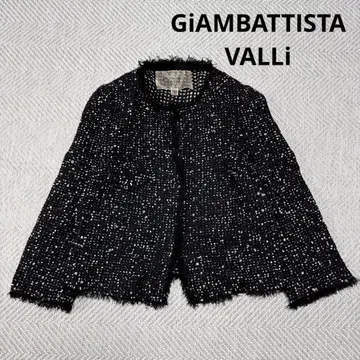 지암바티스타 발리 노카라 트위드 자켓 블랙 라메 믹스 38