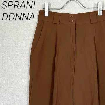 SPRANI DONNA 슬랙스 테이퍼드 턱 빅 울 혼방