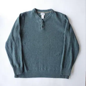 L.L.BEAN 엘엘빈 하프 버튼 코튼 니트 스웨터 다크 그린