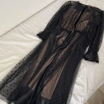 amerivintage 도트 시스루 원피스