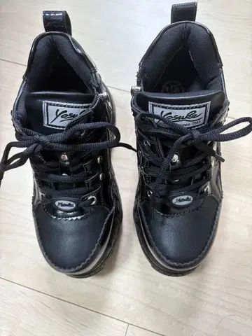Yosuke 블랙스니커즈 통굽 지퍼 23cm