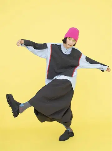 nagonstans knit combination shirt