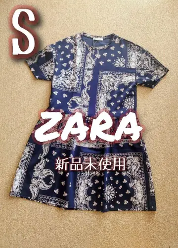 ZARA 자라 새상품 페이즐리 무늬 원피스 무릎 기장 레트로 여성용