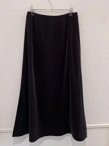 유니클로 UNIQLO 벨벳 롱 스커트 61 브라운 이네스 벨로아