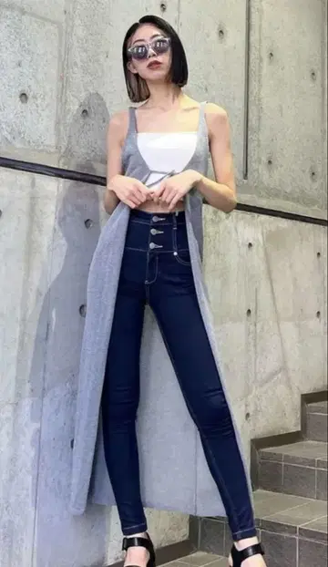 EMODA 몬스터 하이웨스트 데님 스키니