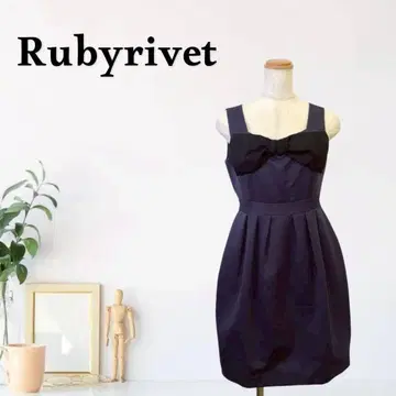 zG224 [ M ] Rubyrivet 리본 원피스 핏&플레어