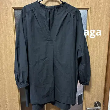aga 상의 블라우스 긴팔 블랙 9호 새상품 일본제 야마다야