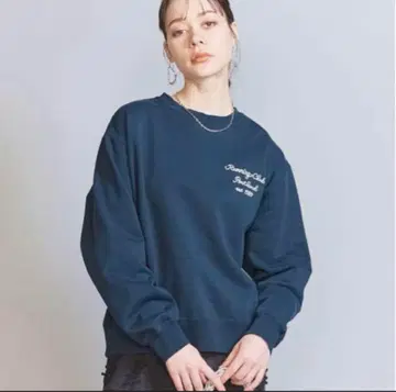뷰티 앤 유스 트레이닝복 맨투맨 네이비 로고