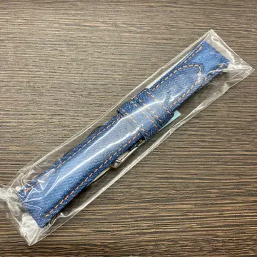 미모사 에미타 오카야마 데님 20mm 인디고 블루 오렌지 스티치