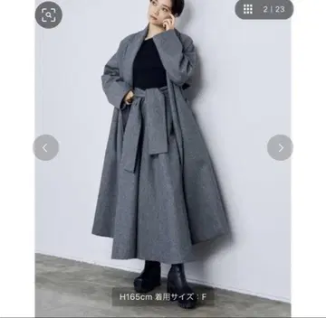 EMODA 롱 코트 그레이 롱 코트