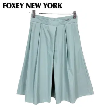 FOXEY NEW YORK 플레어 스커트 폴리 38 민트 그린