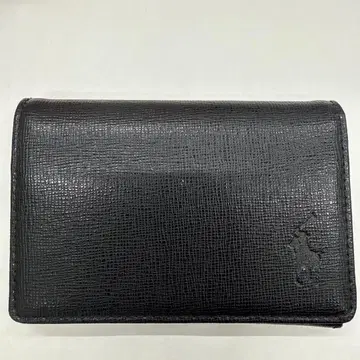 POLO 블랙 가죽 카드 케이스