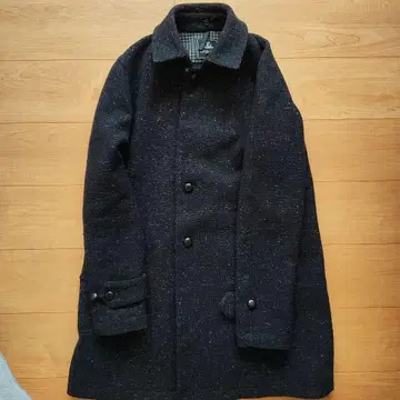 REQUEST 다크 네이비 체스터 코트