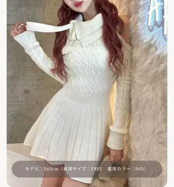 Darich 미사용 새상품 아메스리 플레어 니트 미니 원피스