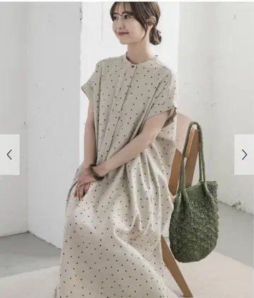 어반 리서치 도어즈 린넨 도트 플레어 원피스