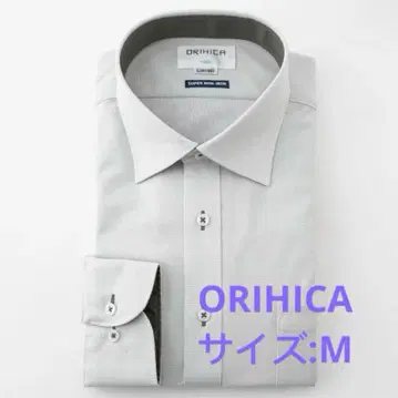 ORIHICA 슈퍼 논아이론 스트레치 셔츠 와이드 칼라 직조 무늬