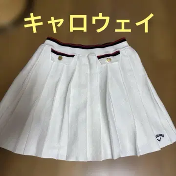 캘러웨이 플리츠 니트 스커트 화이트 SS 골프용