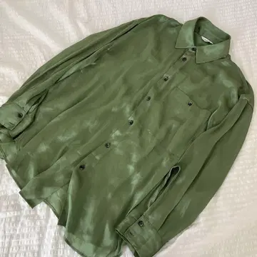 clane 그린 새틴 셔츠