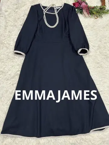 새상품급 EMMAJAMES 포멀 원피스 9호 L 베이지 파이핑