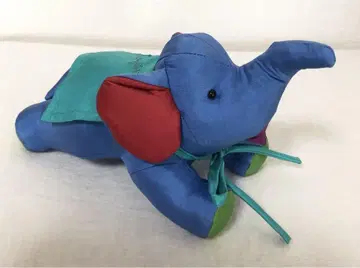 짐 톰슨 코끼리 봉제 인형 플라잉 태국 실크 블루