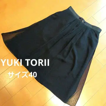 토리이유키 YUKI TORII 비쥬 쉬폰 스커트 블랙