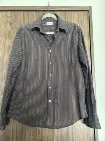 Paul Smith 브라운 스트라이프 긴팔 셔츠 L