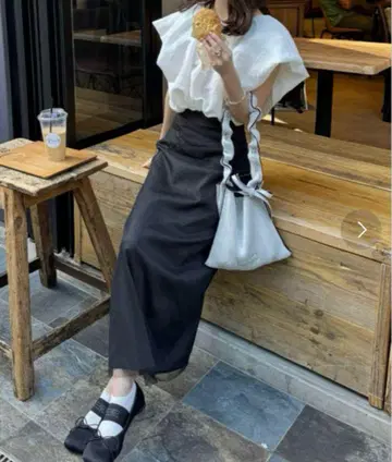 [hinari] 튤 레이어드 스커트 블랙